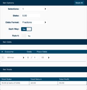 each way bet|each way calculator.